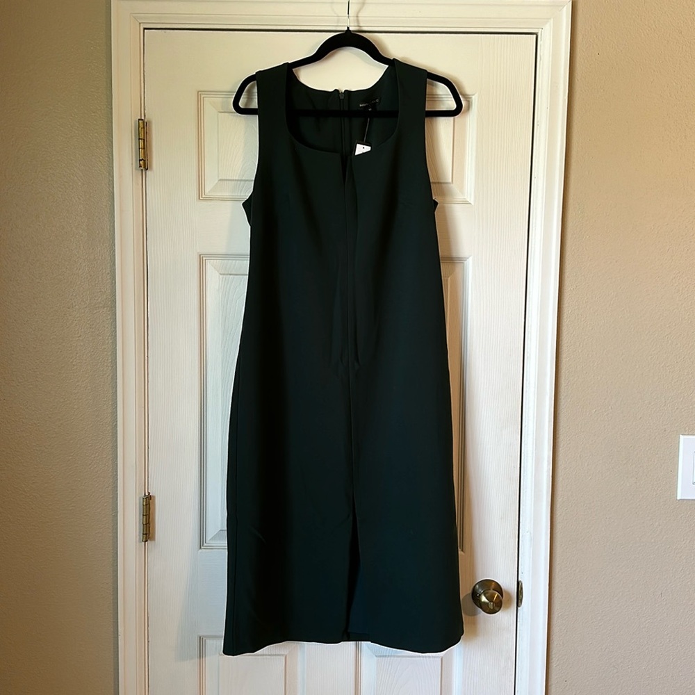 Dark green banana republic square neck dress